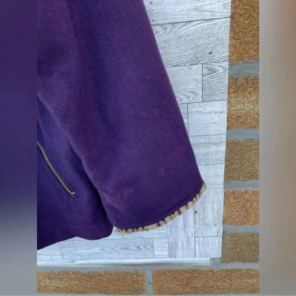 Carolina herrera wool purple Cheetah zip jacket Size medium - Picture 3 of 14